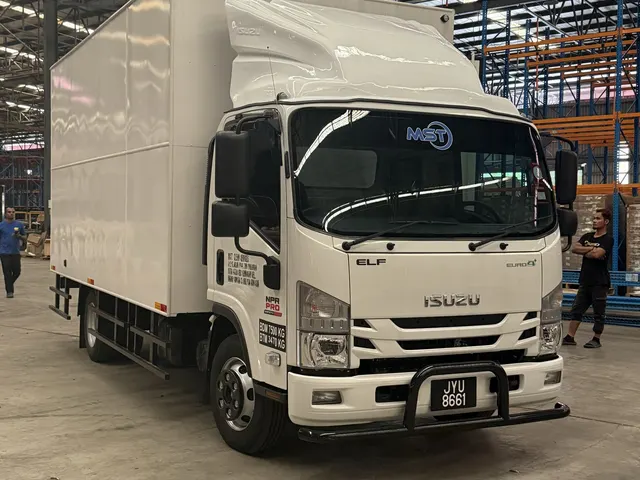 M3 Movers lorry at a warehouse loading bay
