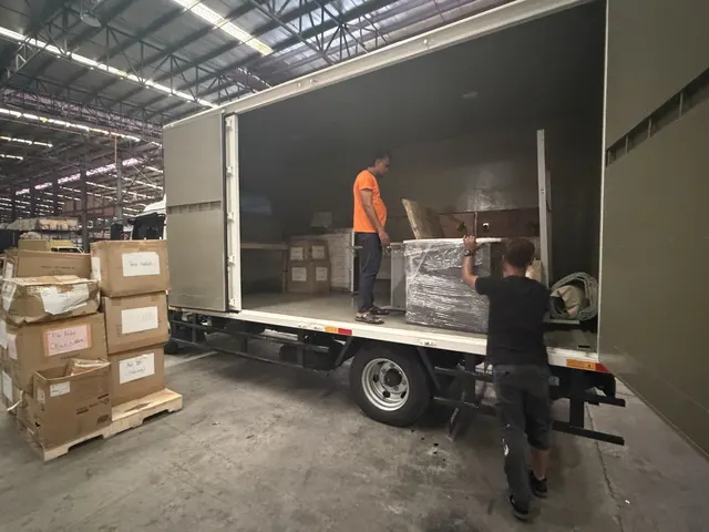Loading labelled boxes from the warehouse